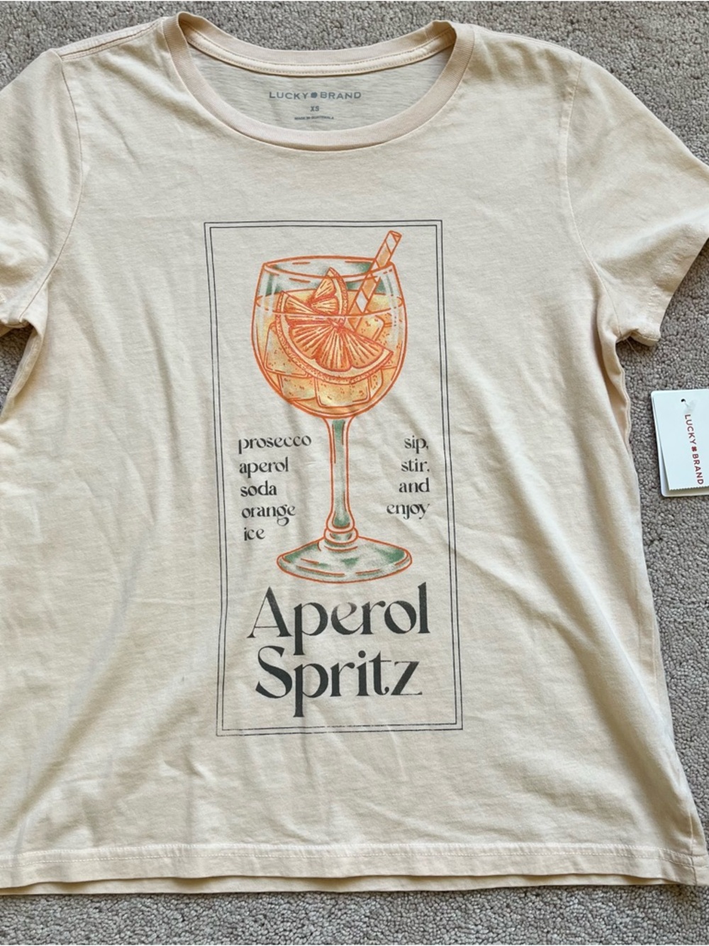New Lucky Brand Cream Tee XS